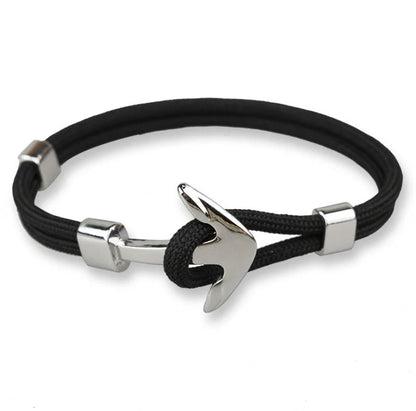 Anchor Bracelet featuring a nautical symbol on a cotton-linen rope