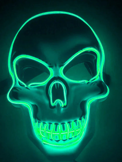 Spooktacular LED Skeleton Mask in a variety of vibrant colours, featuring four lighting modes for the perfect eerie ambiance