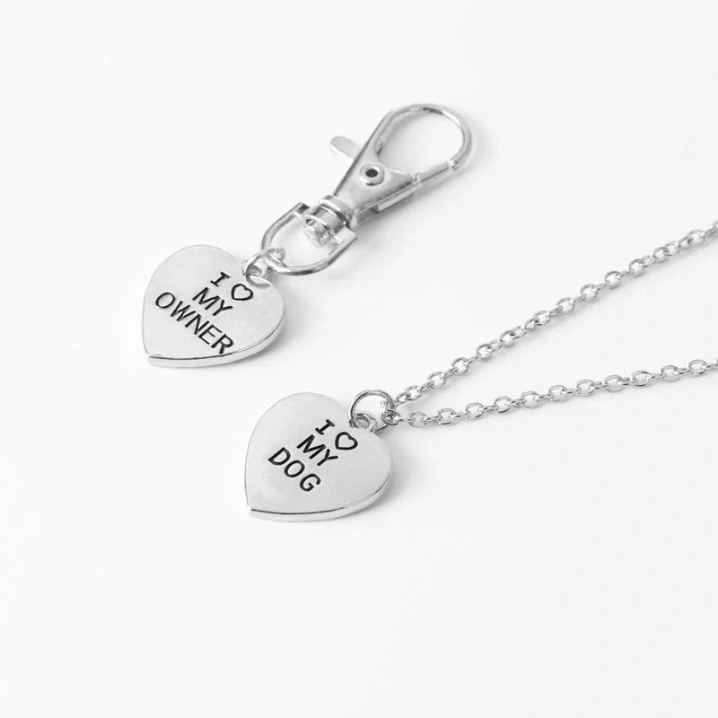 Silver and gold alloy dog bone necklace for pet lovers