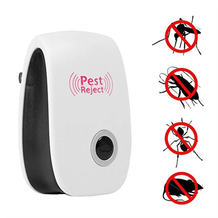 Ultrasonic pest repeller device that effectively repels mosquitoes, insects, and mice using high-frequency sound waves