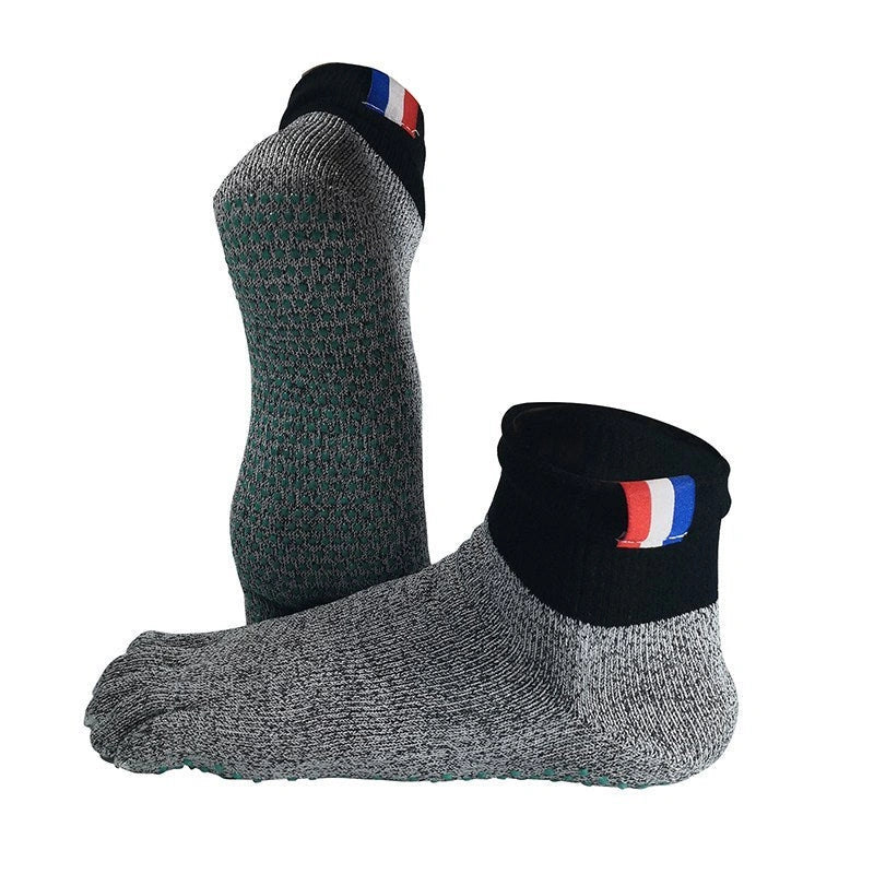 Beach anti-slip socks with five-toe design and silica gel soles for outdoor activities