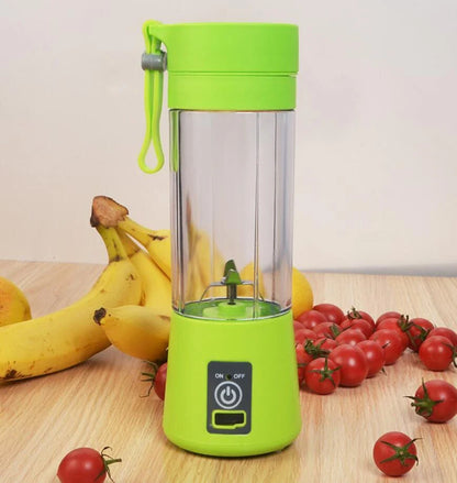 Portable USB-powered citrus juicer with stainless steel blades and durable plastic housing in various vibrant colours