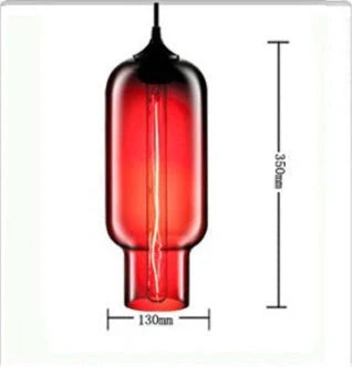 Nordic Modern Loft Pendant Lamp with glass body and aluminium shade in various colours