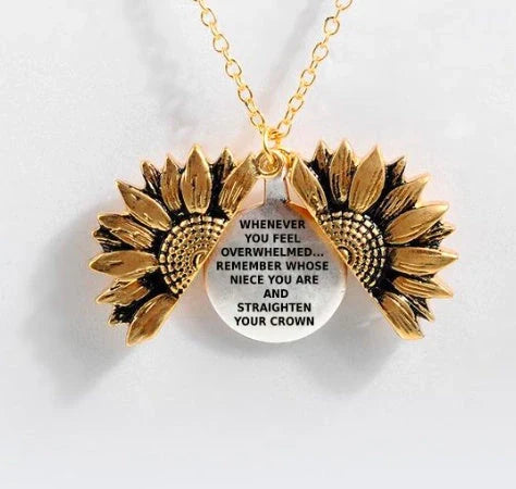 Elegant Sunflower Double-layer Lettering Necklace in various colours