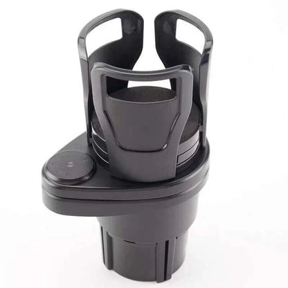 Stylish car cup holder with 360-degree rotation, carbon fibre-inspired design, and secure, non-slip storage for drinks, phones, and other essentials