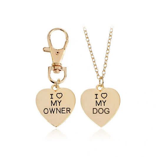 Silver and gold alloy dog bone necklace for pet lovers