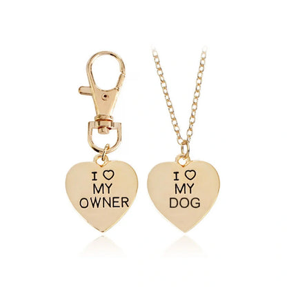 Silver and gold alloy dog bone necklace for pet lovers