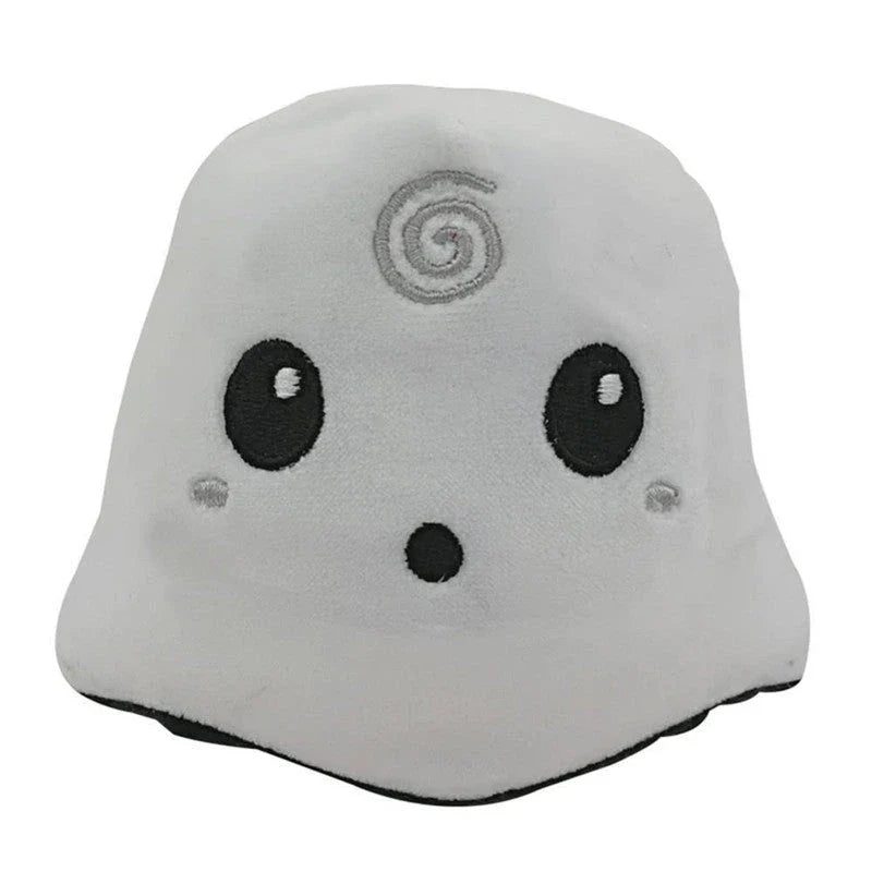 Reversible ghost plush toy with a soft, huggable design and a whimsical, dual-sided expression