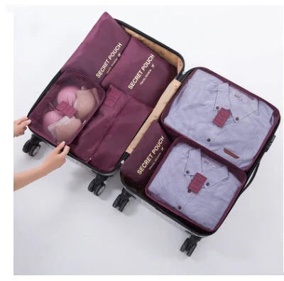 Premium waterproof nylon travel organizer set with mesh panels for easy visibility and organization