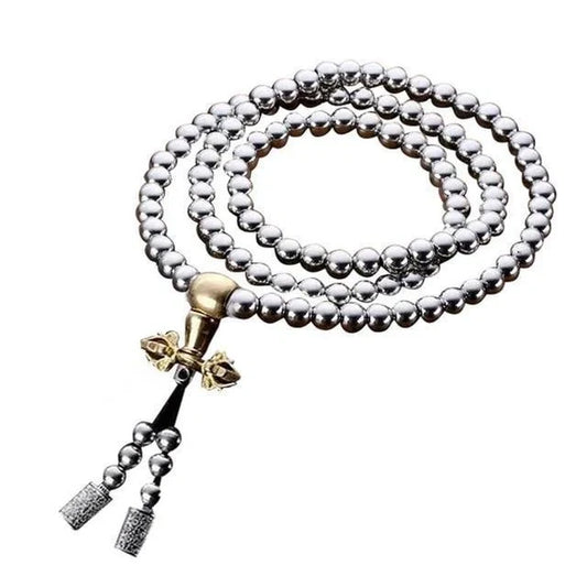 8MM Bead Bracelet with stainless steel beads and copper fittings, 48 cm length
