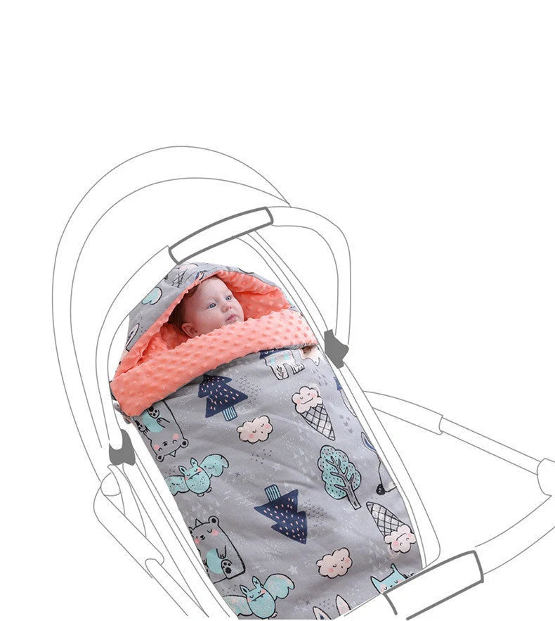 Newborn baby blanket with warm fleece and stroller cover, 80x46cm