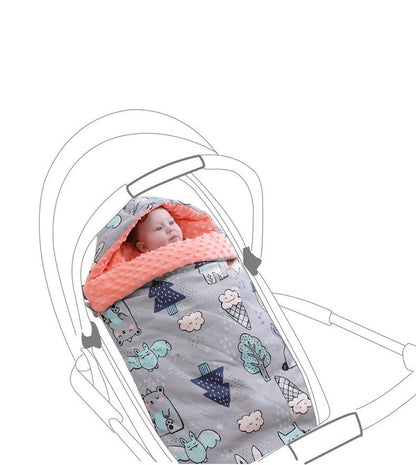 Newborn baby blanket with warm fleece and stroller cover, 80x46cm