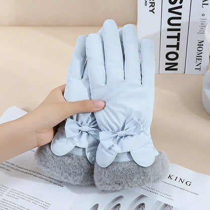 Cosy winter gloves with touch screen capability and fleece lining, available in various stylish colour options