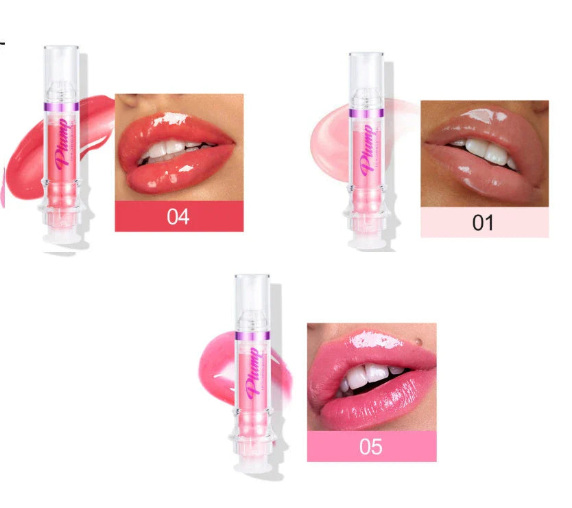 Glossy Luxury Lip Gloss in various shades with a mirror-like shine and hydrating formula