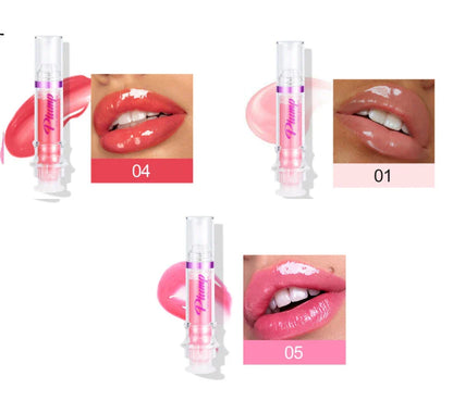 Glossy Luxury Lip Gloss in various shades with a mirror-like shine and hydrating formula