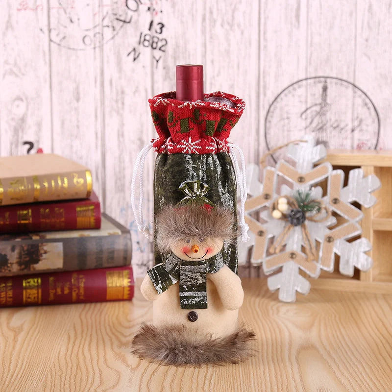 Festive Christmas wine bottle socks in vibrant colours, 14cm x 31cm