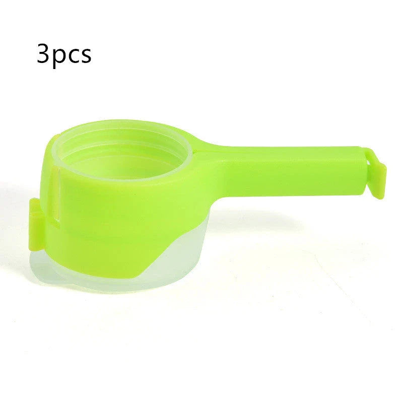 Premium food preservation clip with airtight seal and wide pouring spout to keep snacks fresh