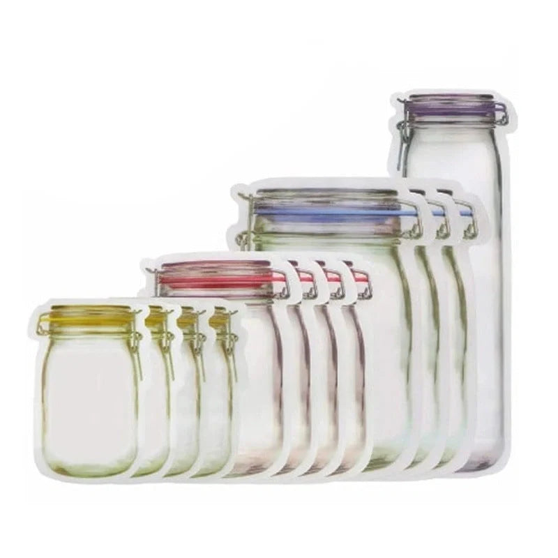 Reusable waterproof sealed snack storage bag with zipper, 1L capacity