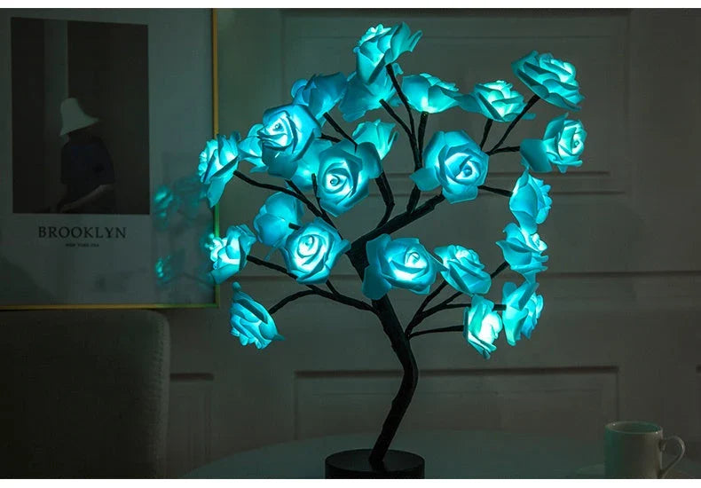 Enchanting Rose Flower Lamp with warm, soothing lighting and USB/battery power options for versatile home decor