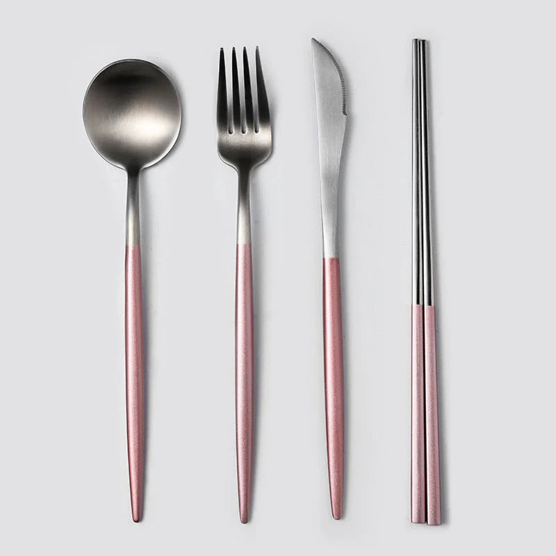 Premium 20-piece stainless steel cutlery set with mirror-polished finish, ergonomic design, and elegant gift box