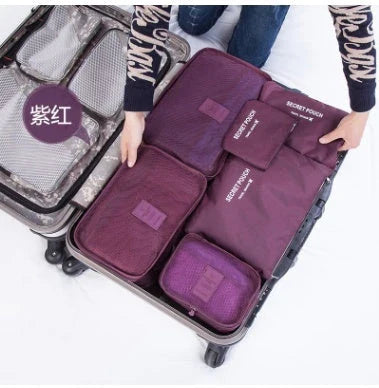 Premium waterproof nylon travel organizer set with mesh panels for easy visibility and organization