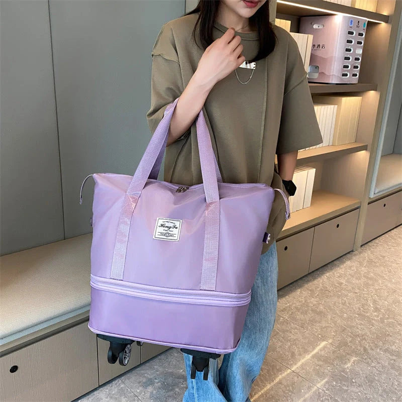 Universal Wheel Travel Bag in various colours with double-layer dry and wet separation