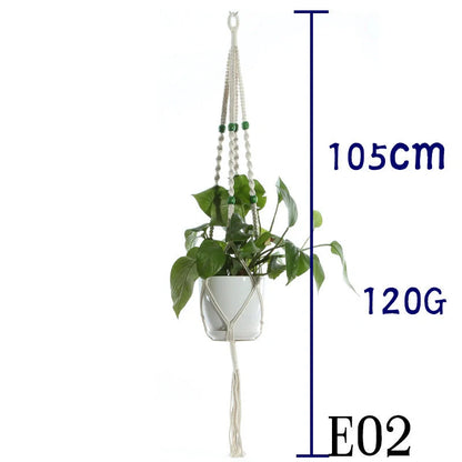 Stylish hanging cotton rope plant holder for indoor and outdoor decoration