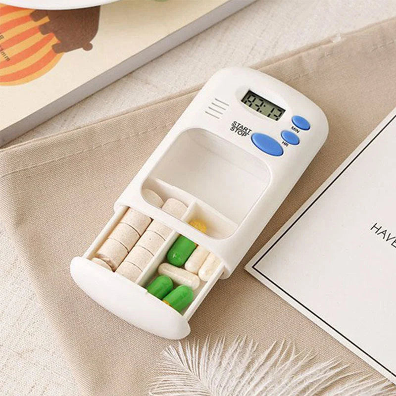 Mini portable pill reminder with LED display and countdown timer