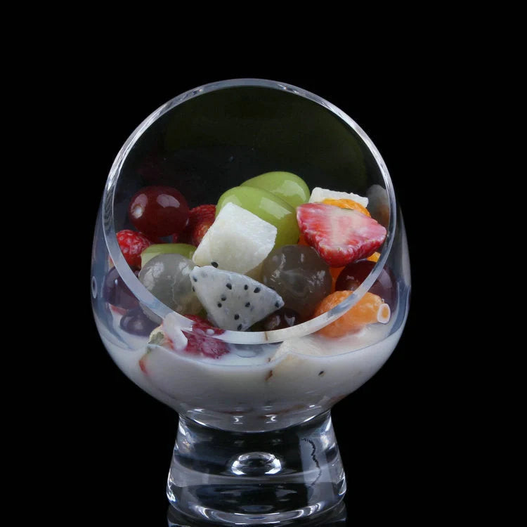 Diagonal Salad Cup with gold-edged design for elegant table settings