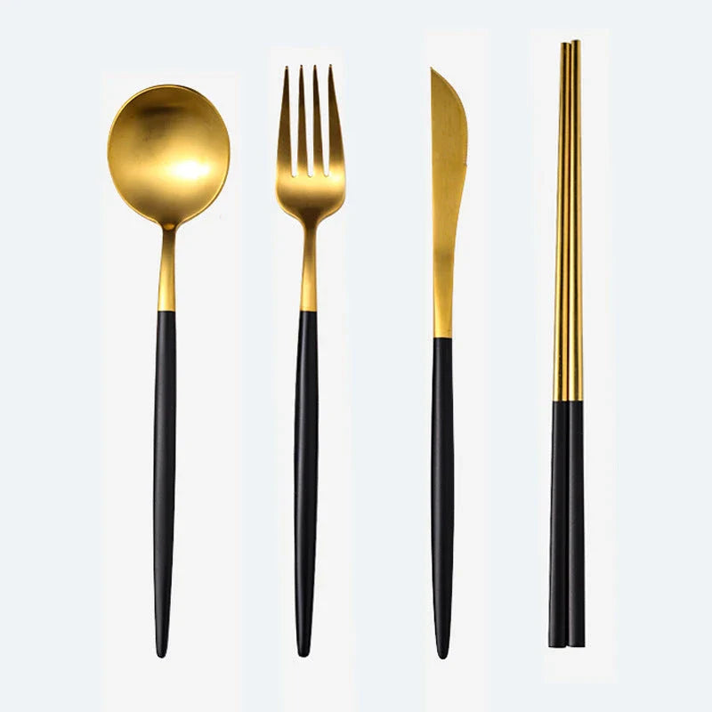 Premium 20-piece stainless steel cutlery set with mirror-polished finish, ergonomic design, and elegant gift box