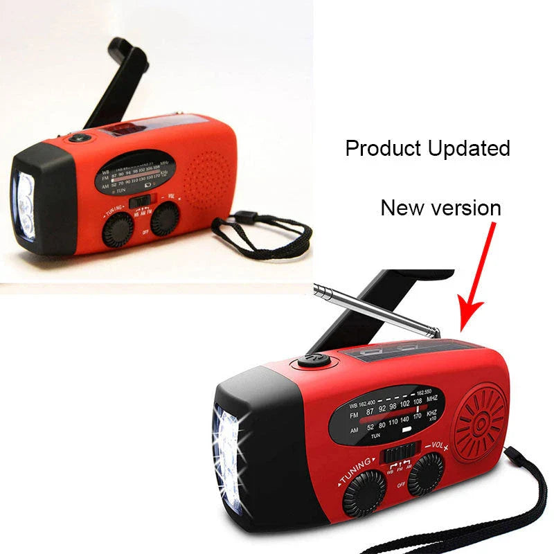 Portable Solar Hand Crank Radio with USB Charging and Flashlight - Versatile Off-Grid Power and Illumination for Outdoor Adventures and Emergency Preparedness