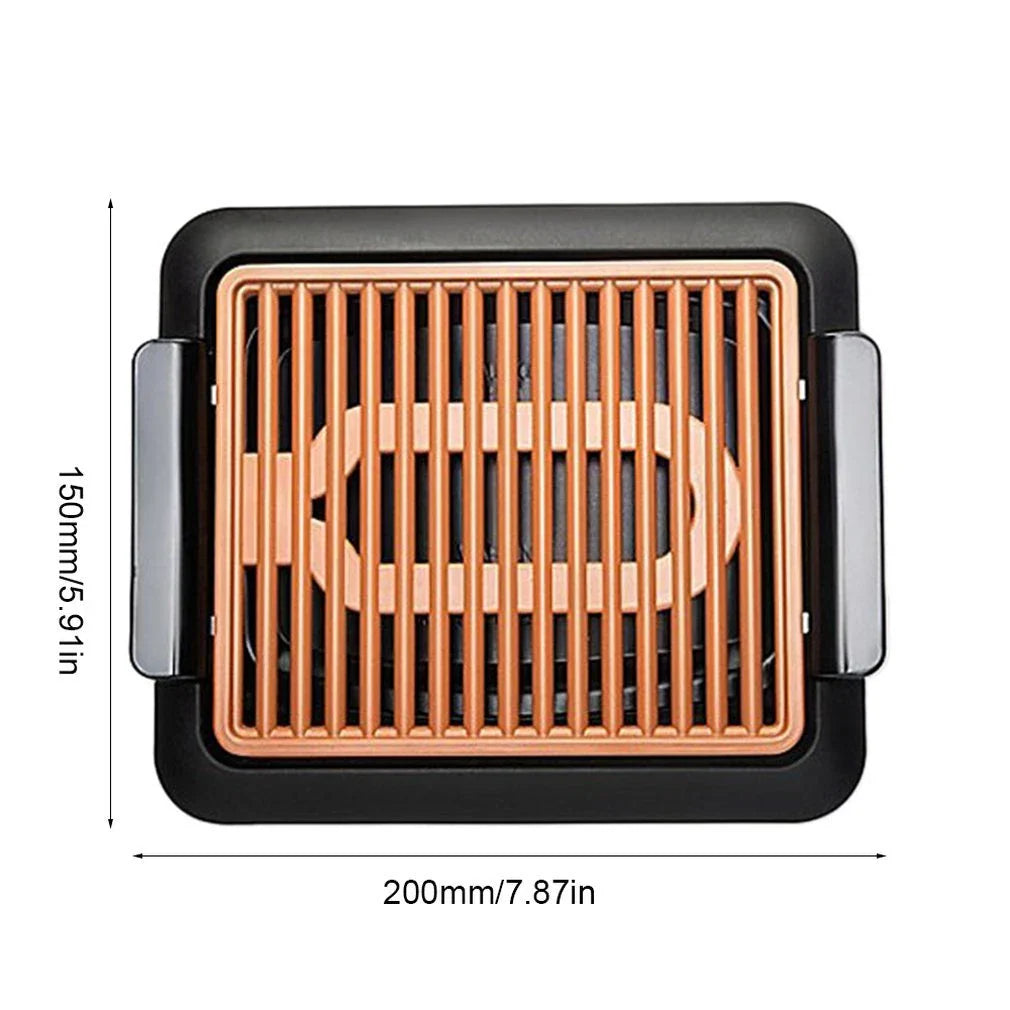 Premium nonstick electric grill with temperature control for indoor barbecue-style cooking