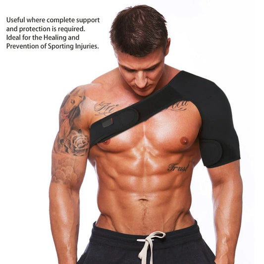 Adjustable neoprene shoulder support brace for dislocation and arthritis pain relief
