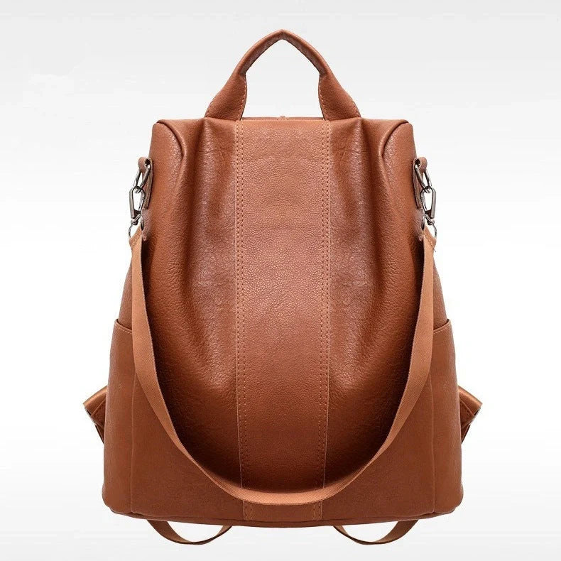 A stylish and roomy women's backpack made from premium PU leather, featuring multiple pockets and compartments for optimal organisation.