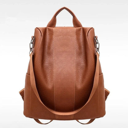 A stylish and roomy women's backpack made from premium PU leather, featuring multiple pockets and compartments for optimal organisation.