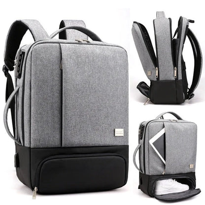 15.6 inch durable nylon laptop bag with anti-theft feature in blue, light grey, and black