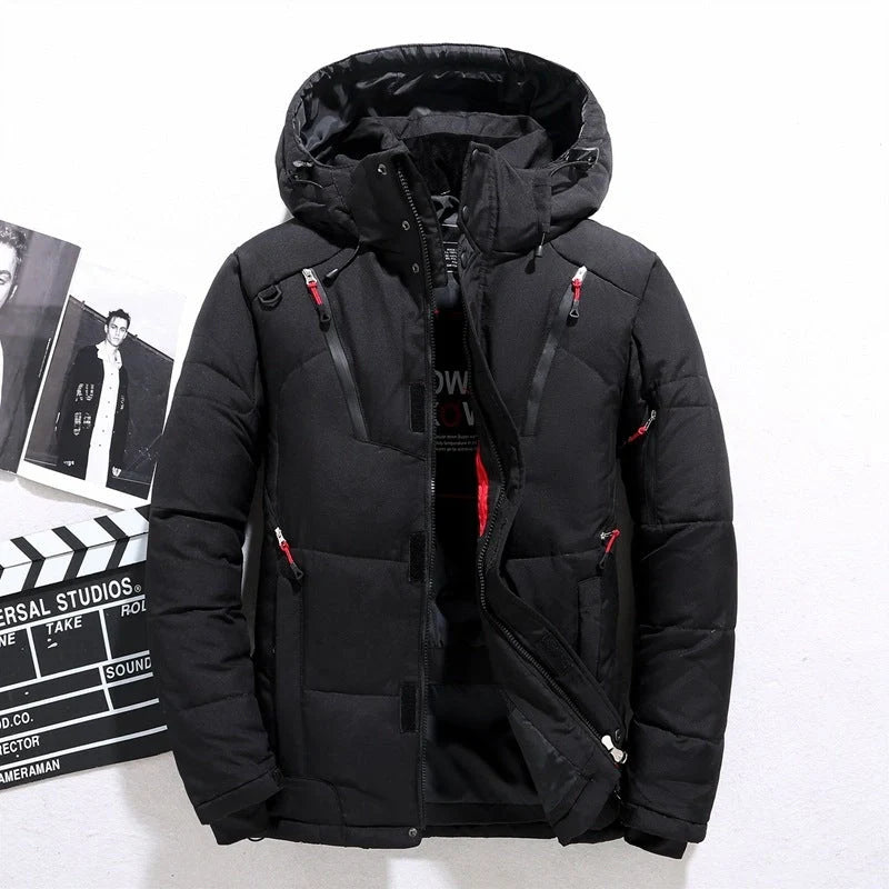 A cosy, hooded windbreaker jacket in a variety of classic colours, designed for outdoor adventures in the United Kingdom.