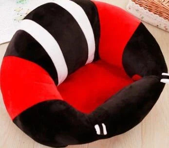 Infant safety seat with plush toy design for babies learning to sit