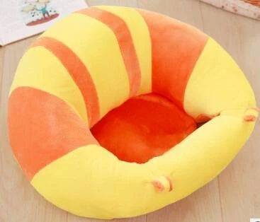 Infant safety seat with plush toy design for babies learning to sit