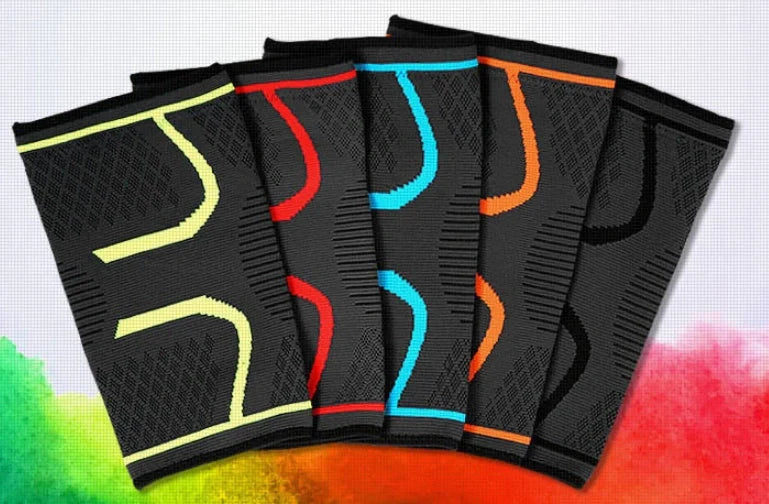Anti-slip breathable knee support in various colours for joint health