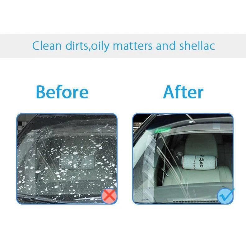 Effervescent spray cleaner for automotive glass with protective formula