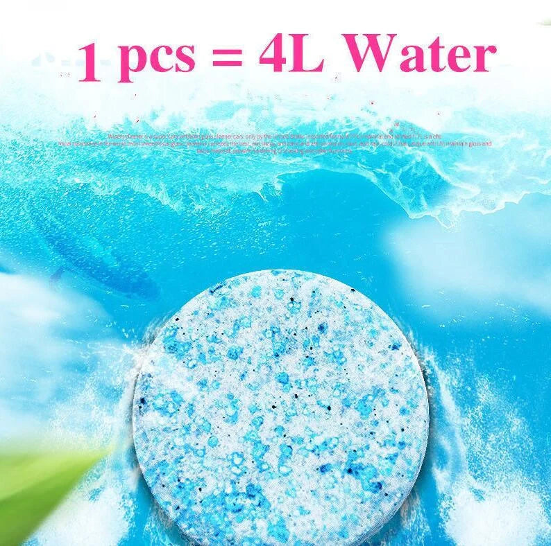 Effervescent spray cleaner for automotive glass with protective formula