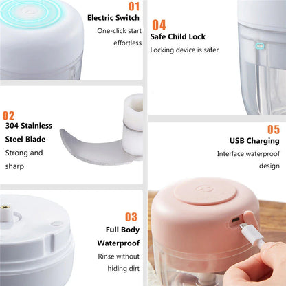 Versatile Electric Garlic Grinder - Efficiently grind garlic, ginger, spices, and more for delicious homemade meals and smoothies