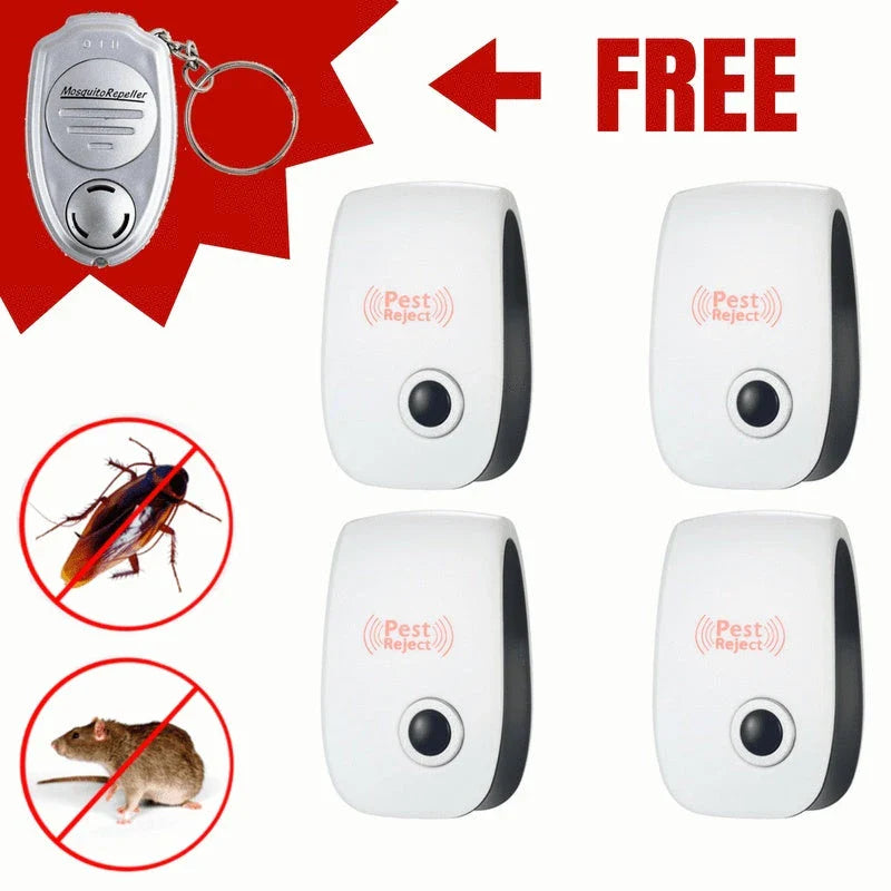 Ultrasonic pest repeller device that effectively repels mosquitoes, insects, and mice using high-frequency sound waves