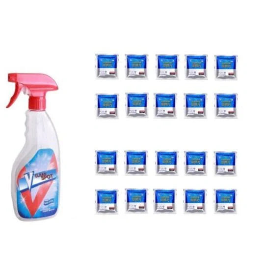 Effervescent spray cleaner for automotive glass with protective formula