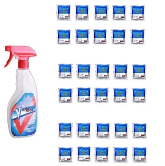 Effervescent spray cleaner for automotive glass with protective formula