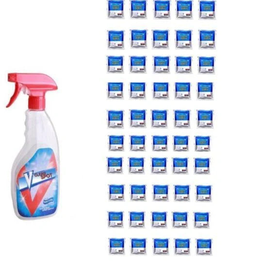 Effervescent spray cleaner for automotive glass with protective formula