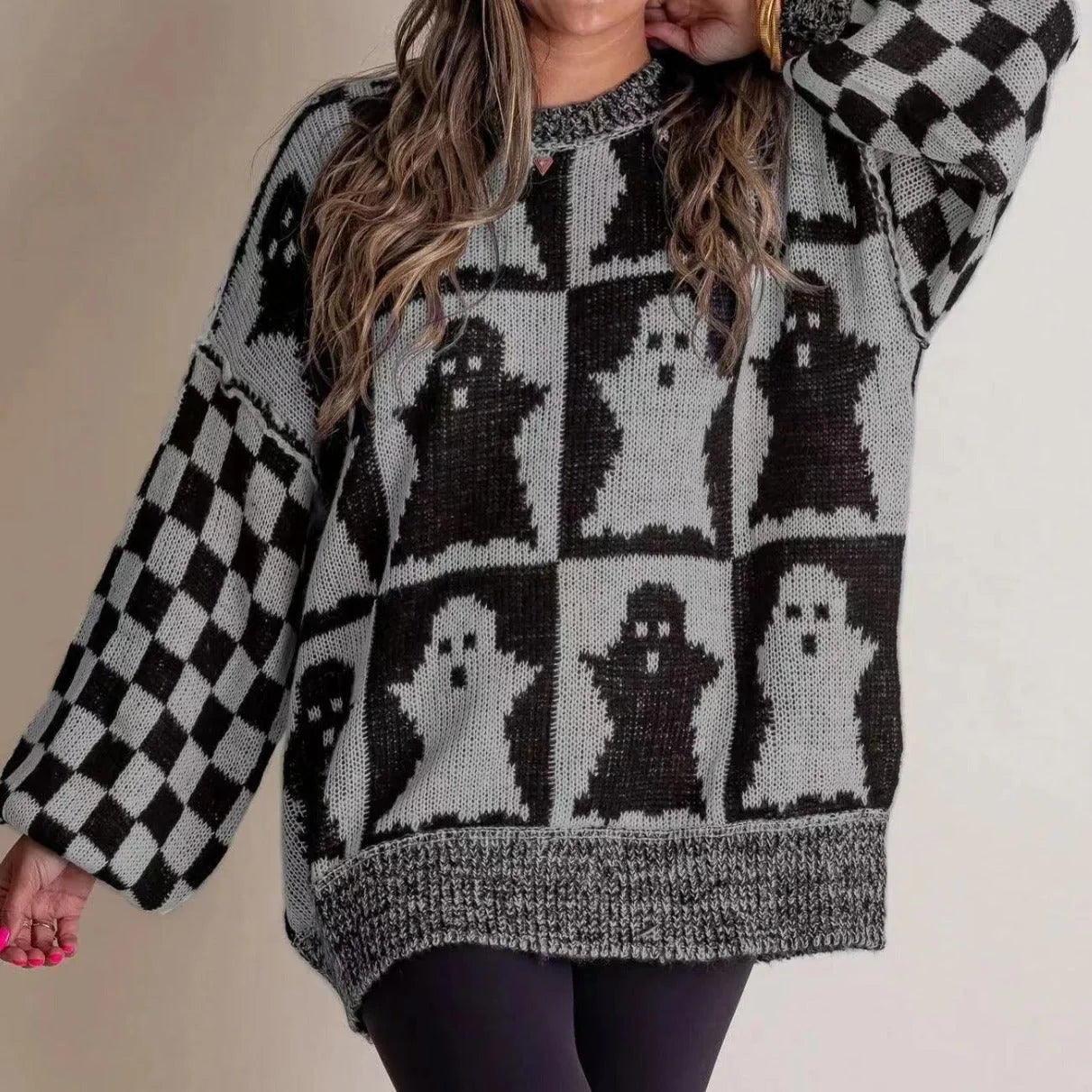 Halloween Cartoon Pumpkin Ghost Sweater in various colours