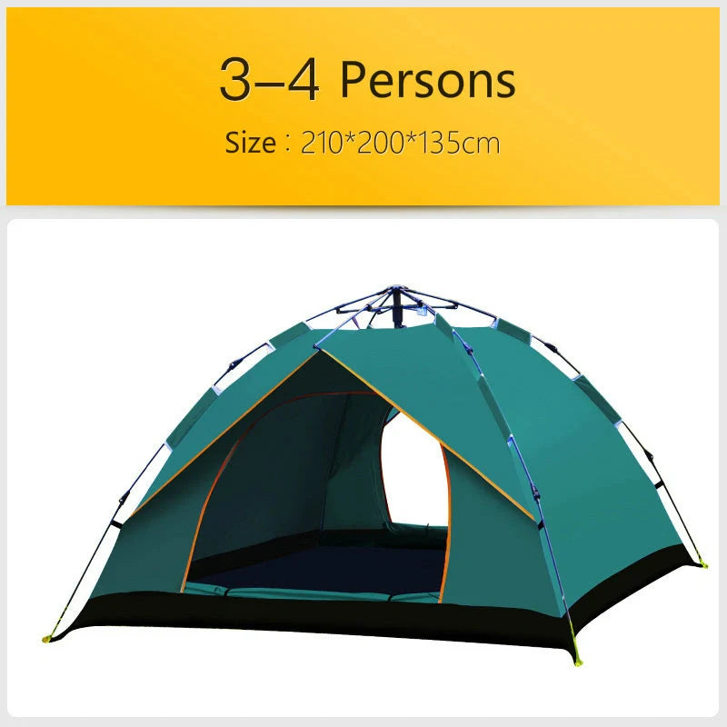 Automatic hexagonal camping tent in various colours with carbon fiber poles