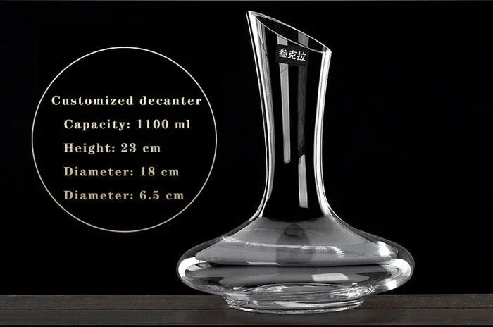 Premium crystal wine decanter with elegant U-shaped design, enhancing the flavor and aroma of your favorite red wines